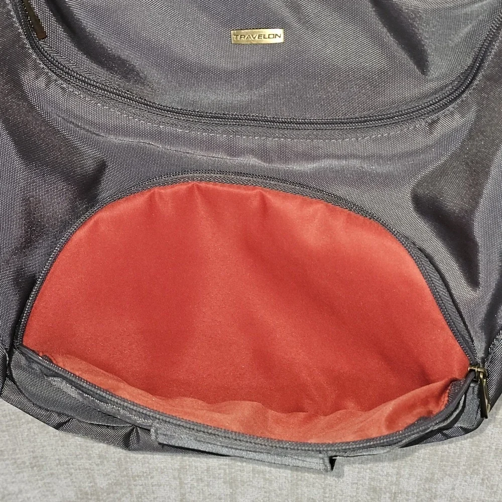 NWOT Travelon RFID Anti-Theft Classic Slouch Hobo Crossbody Bag & Wallet Gray